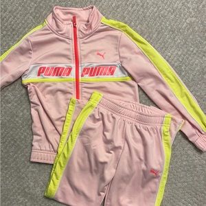 PUMA kids athletic zip up and pant set, SZ 6